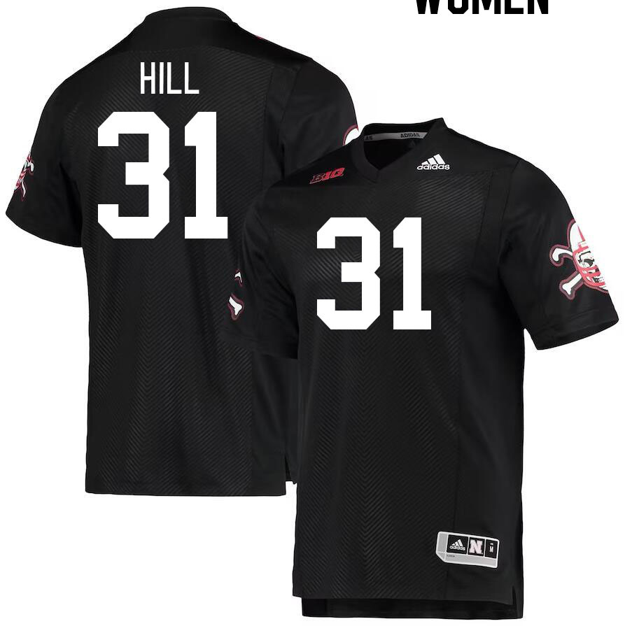 Women #31 Tommi Hill Nebraska Cornhuskers College Football Jerseys Stitched Sale-Black - Click Image to Close